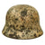 Original German WWII Battle Damaged "Dug Up" M40 Single Decal SS Helmet with Liner & Chinstrap - EF66 Original Items