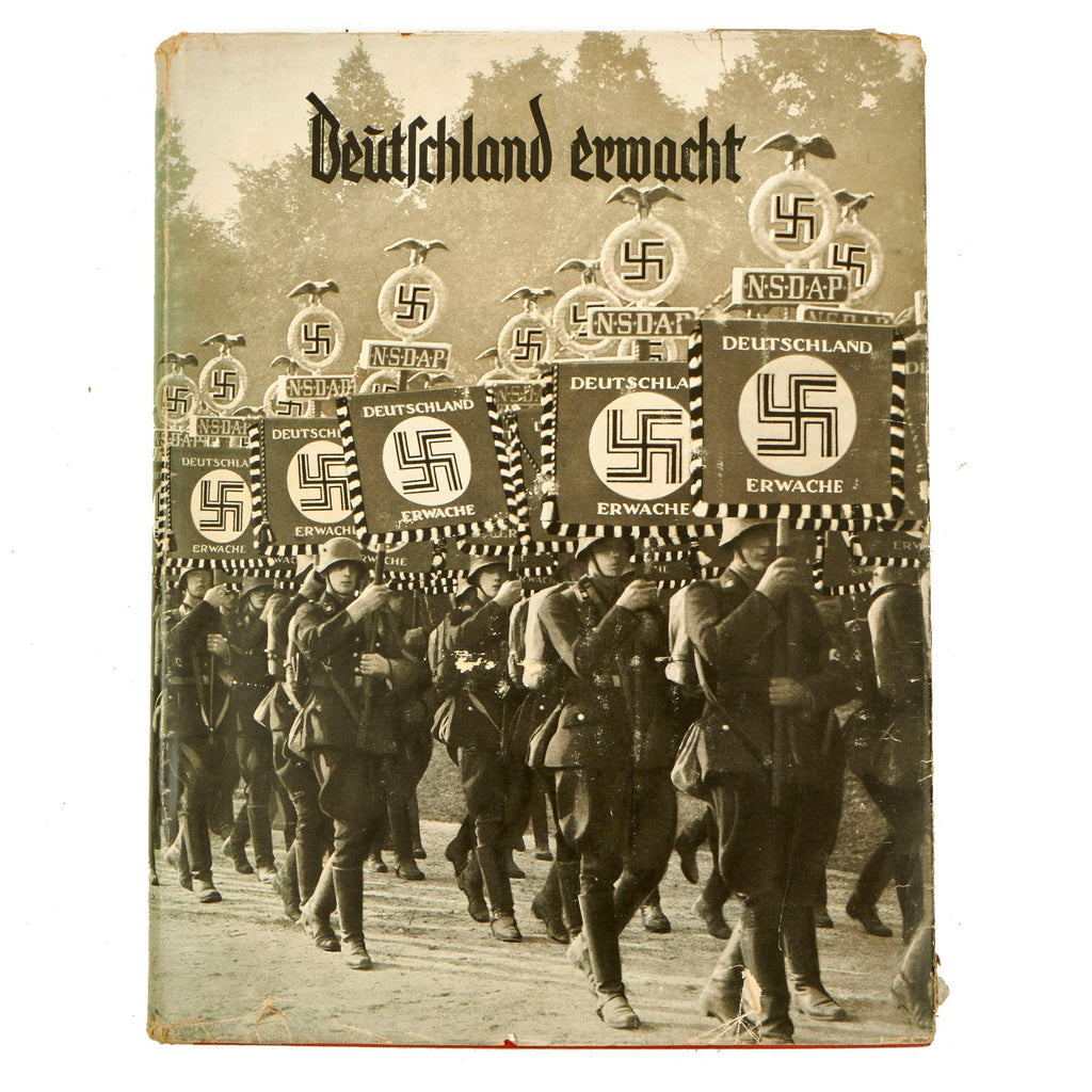 Original German WWII "Deutschland erwacht" NSDAP Cigarette Card Album with Slip Cover Original Items