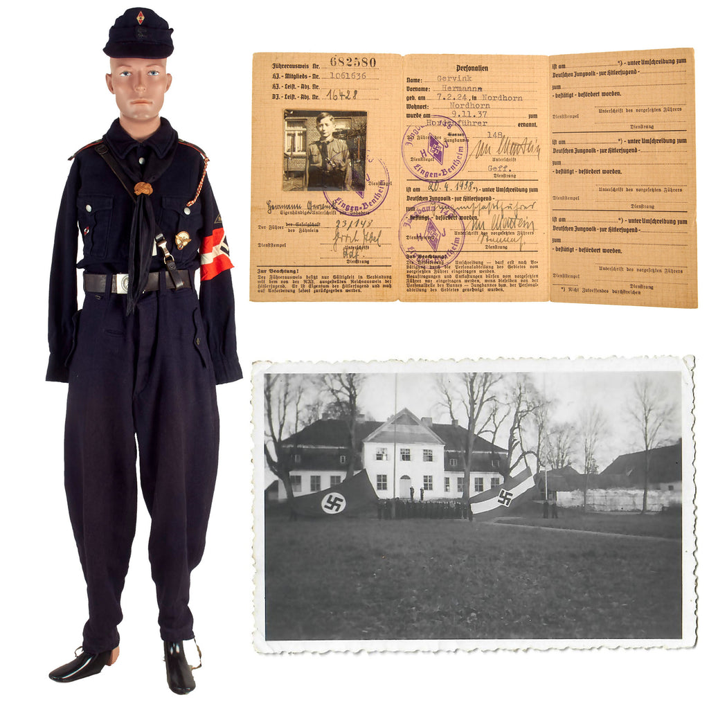 Original German WWII HJ National Youth Organization Complete West Kurhessen Blue Uniform Set with Named Documents & Photos Original Items