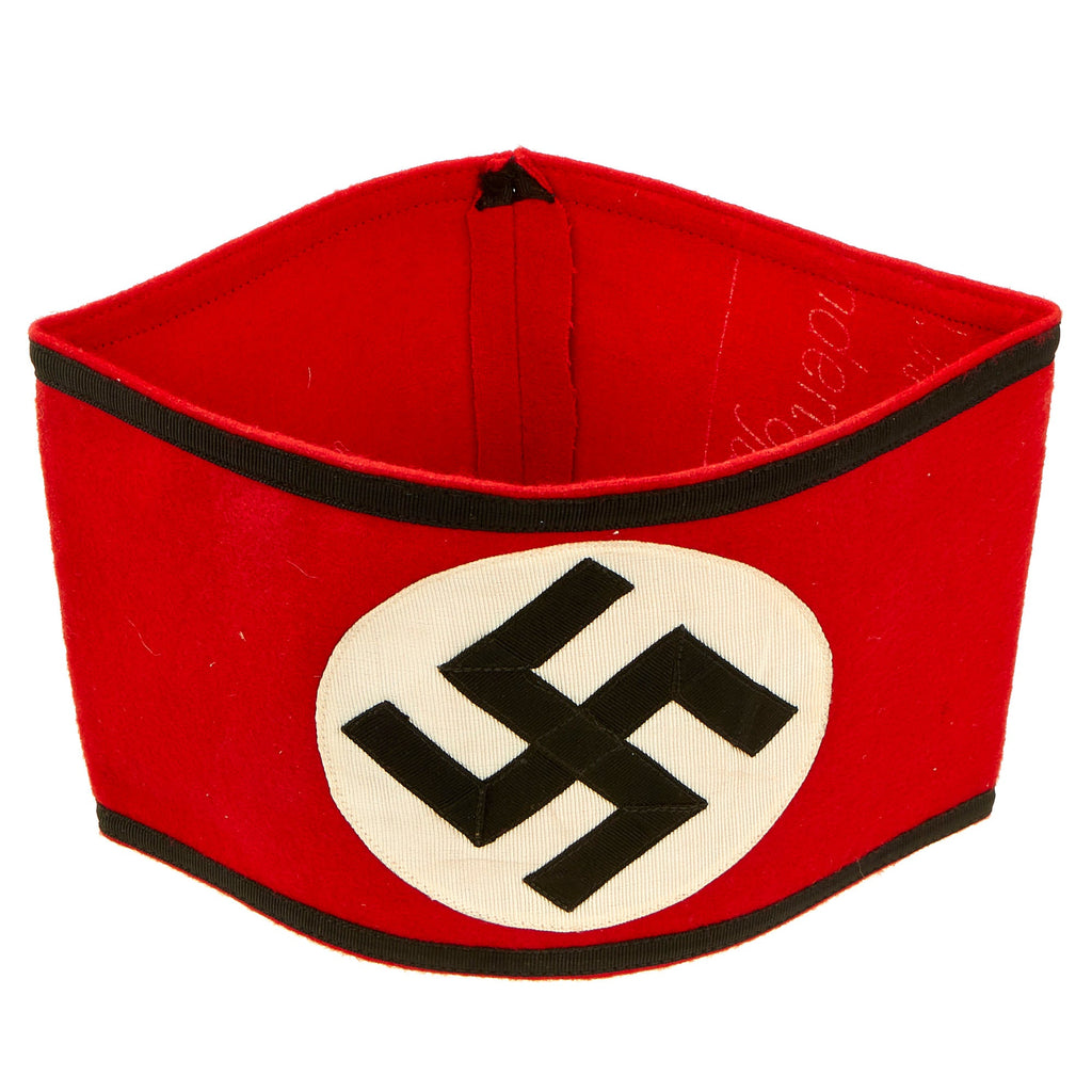 Original German Pre-WWII Unissued SS Member's Wool & Rayon Multi-Piece Armband with Paper SS RZM Tag Original Items