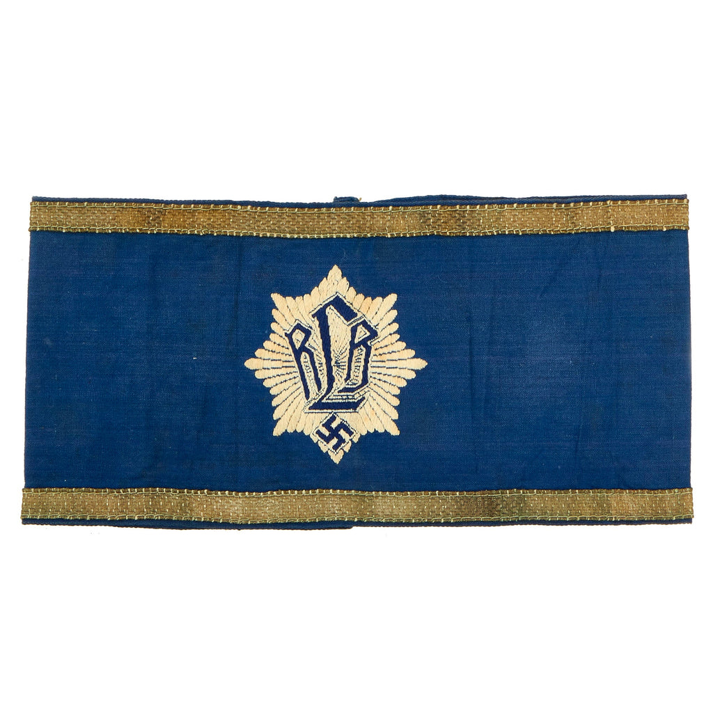 Original German WWII RLB Air Aid Protection Leader BeVo Embroidered Armband Original Items