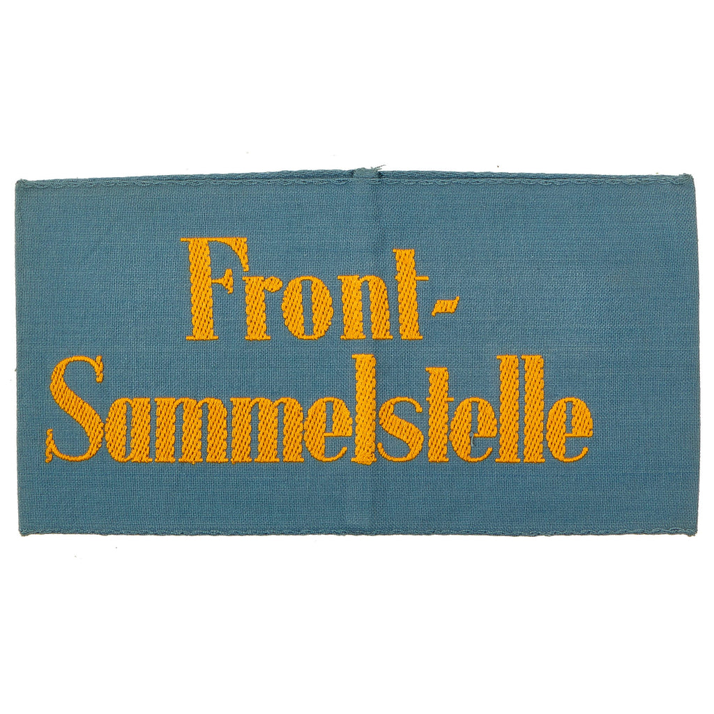 Original German WWII Front Collecting Point Personnel Embroidered Armband - Front-Sammelstelle Original Items