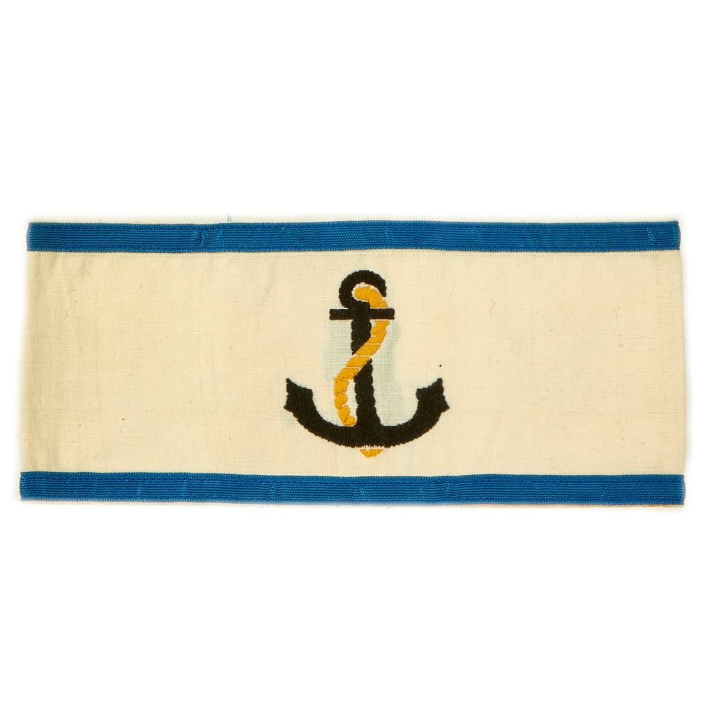 Original Rare German WWII Kriegsmarine Ship Damage Service Leader Machine Embroidered Armband Original Items