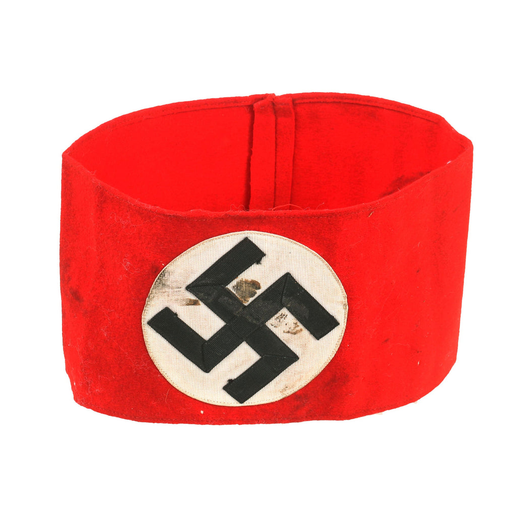 Original German Early WWII SA Multi-piece Wool Felt & Rayon Overcoat Armband Original Items