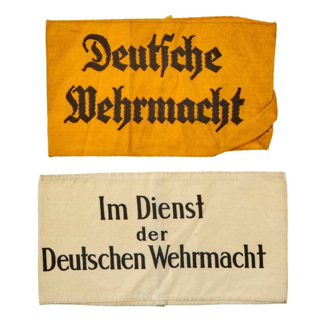 Original German WWII Armband Set - Deutsche Wehrmacht and Wehrmacht Non-German Civilian Service Armbands Original Items