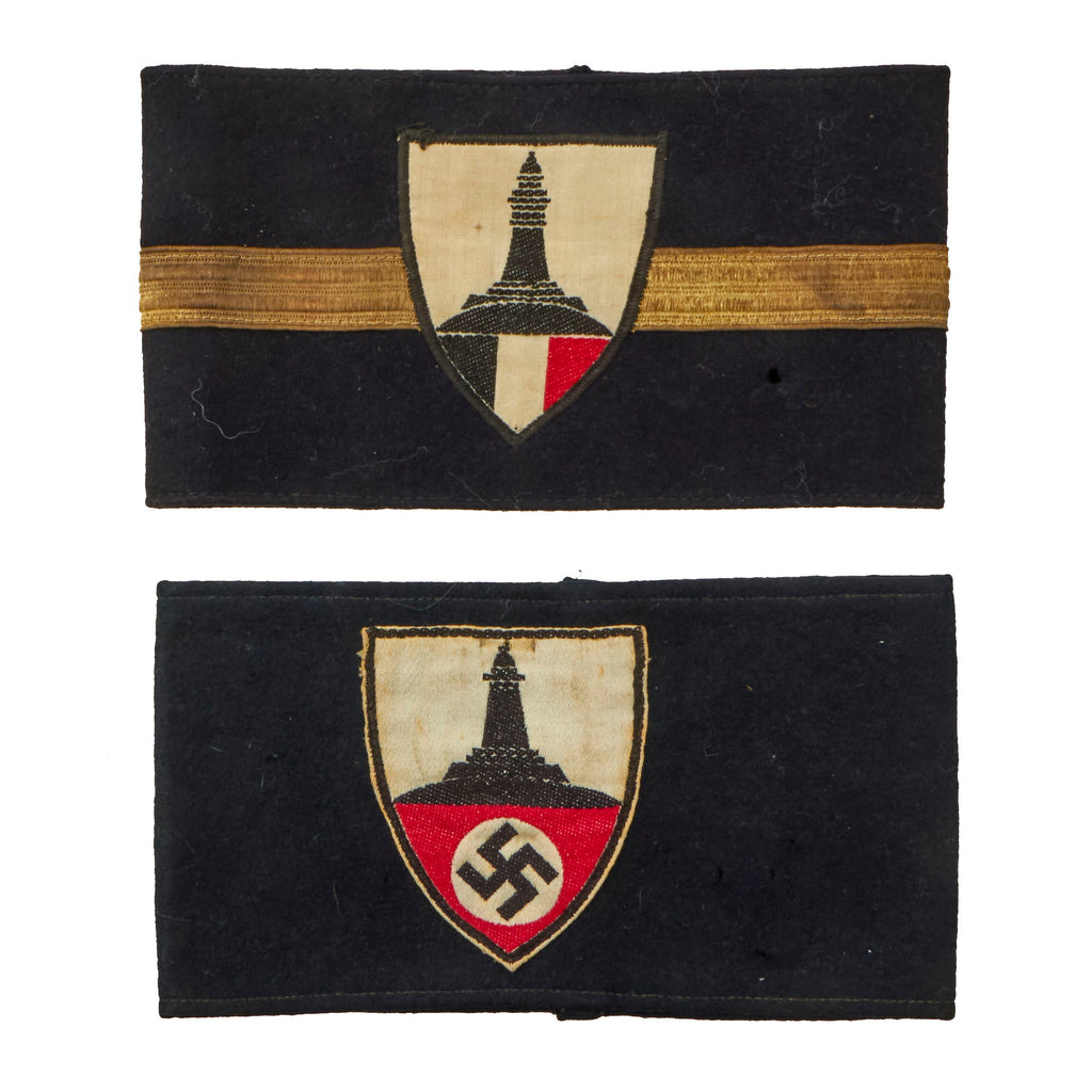 Original Set of Two German Pre-WWII State Veteran's Association Felt Armbands - DRKB Original Items
