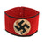 Original German WWII SS Member's Wool & Rayon Multi-Piece Armband - Service Used Original Items