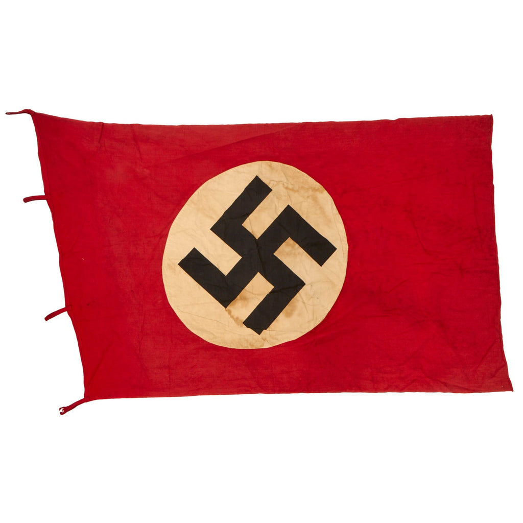 Original German WWII NSDAP Double Sided National Political Flag with Hanger Loops - 47" x 61 ½" Original Items