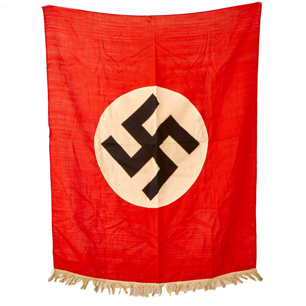 Original German WWII NSDAP National Socialist Party Fringed Podium Banner - 38" x 31" Original Items