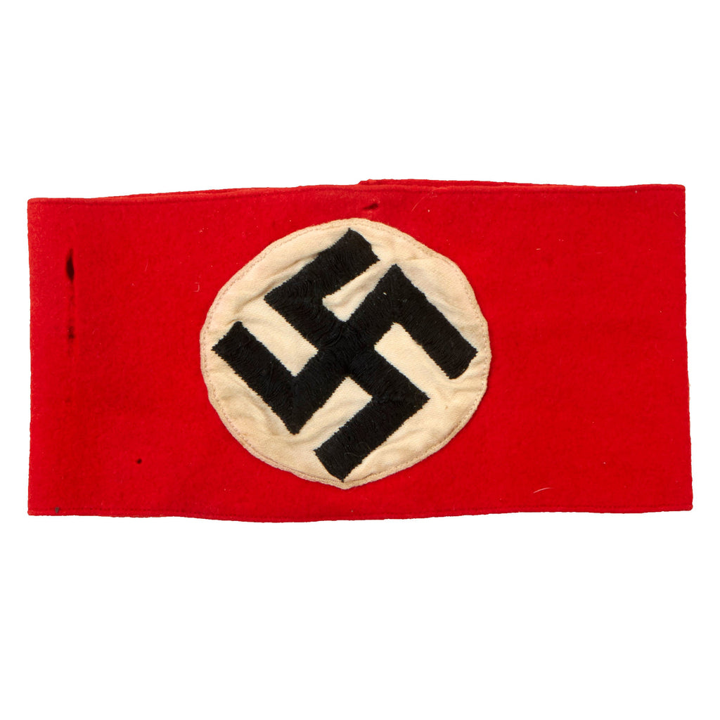 Original German Early WWII NSDAP Multi-piece Wool Felt & Cotton Armband with Embroidered Insignia Original Items