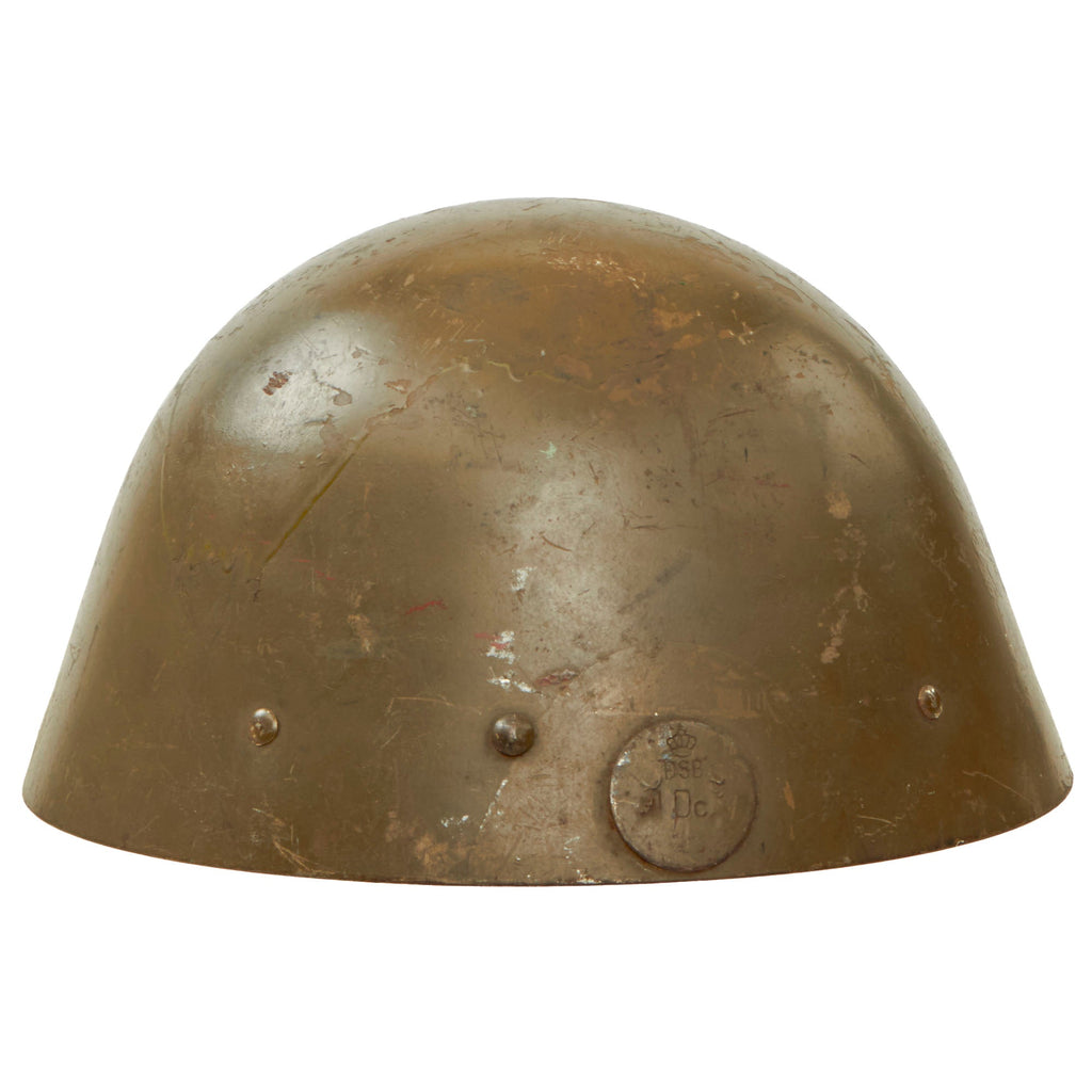 Original Czech WWII Vz32 / M32 "Egg-Shell" Steel Helmet Converted for Danish DSB Railway Use - Danske Statsbaner Original Items