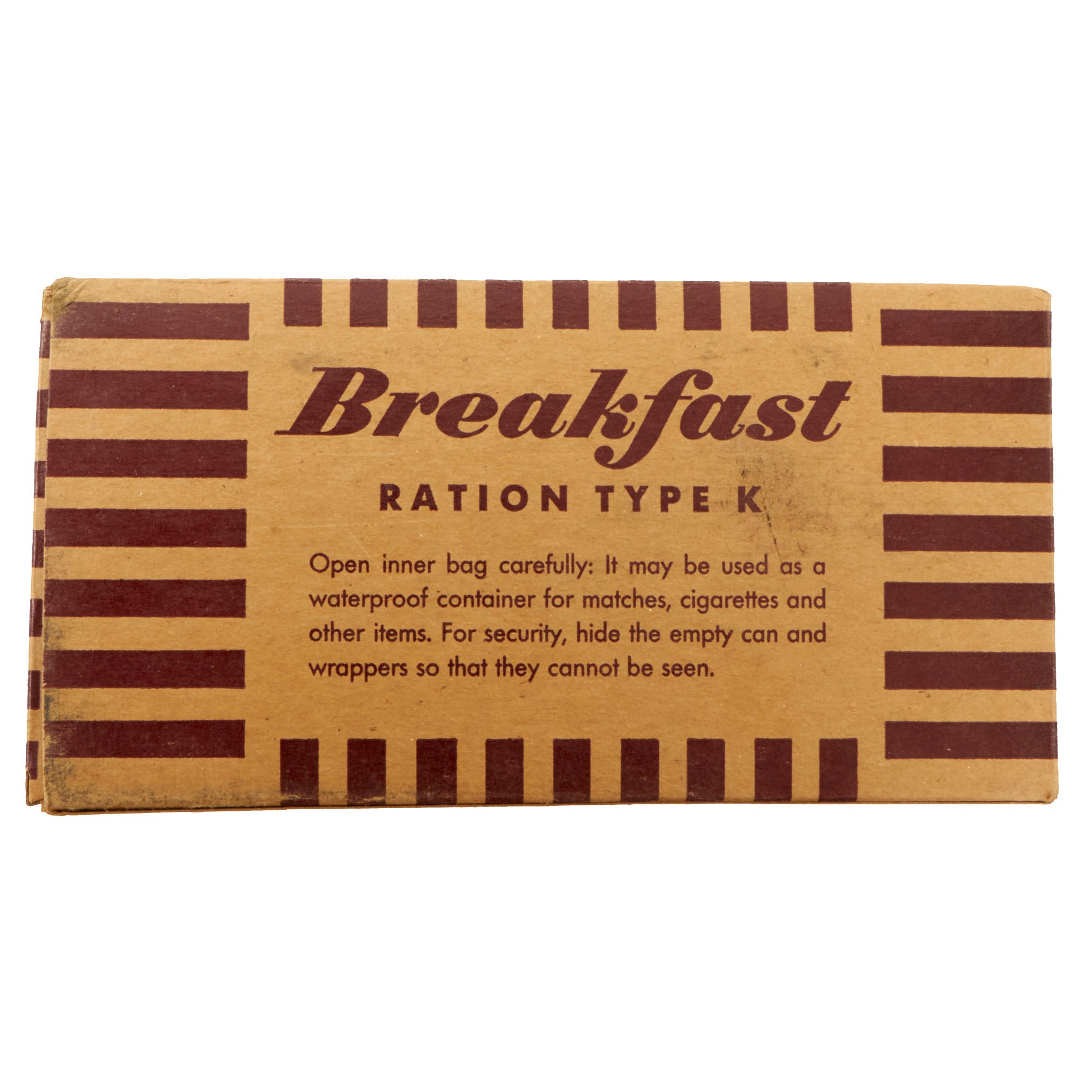 K Rashion Original U.S. WWII Excellent Condition Sealed K-Ration Morale Series B ...