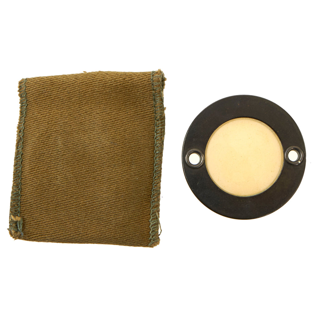 Original U.S. WWII Paratrooper D-Day Normandy Invasion Clip On Luminous Disc Helmet Marker With Original Pouch Original Items