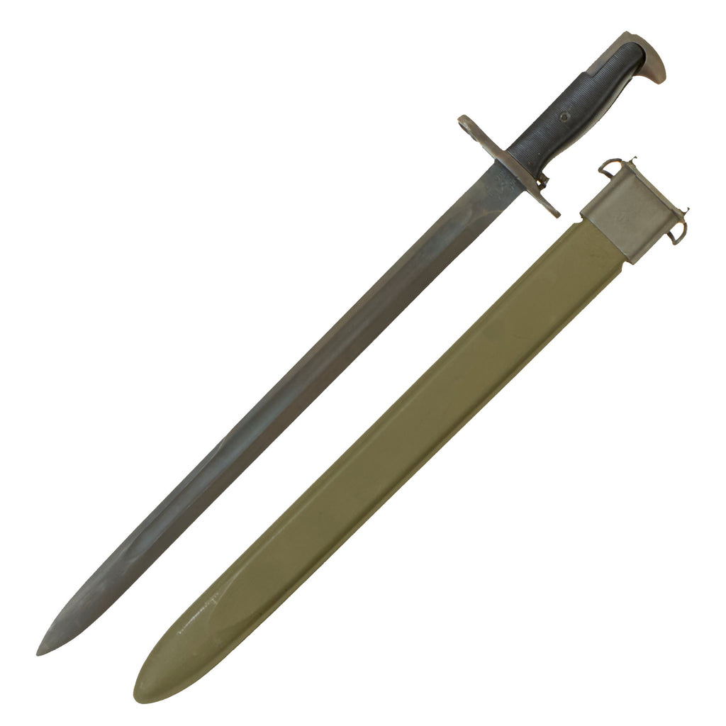 Original Excellent U.S. WWII M1942 Garand 16" Bayonet by American Fork & Hoe with M3 Scabbard - dated 1943 Original Items