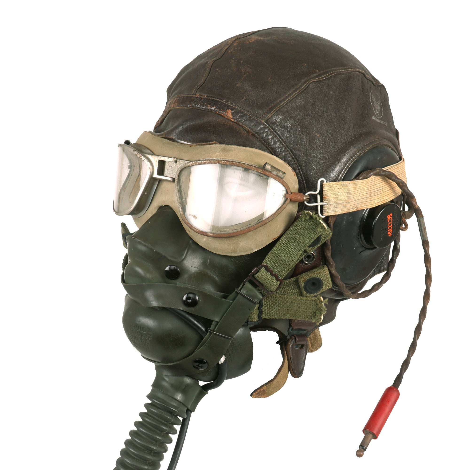 Original U.S. WWII USAAF Aviator Flight Helmet Set