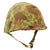 Original U.S. WWII Early Complete 1942 M1 McCord Front Seam Fixed Bale Helmet with Westinghouse Liner and Early USMC 1st Issue Helmet Cover - Excellent Condition Original Items