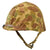 Original U.S. WWII Early Complete 1942 M1 McCord Front Seam Fixed Bale Helmet with Westinghouse Liner and Early USMC 1st Issue Helmet Cover - Excellent Condition Original Items