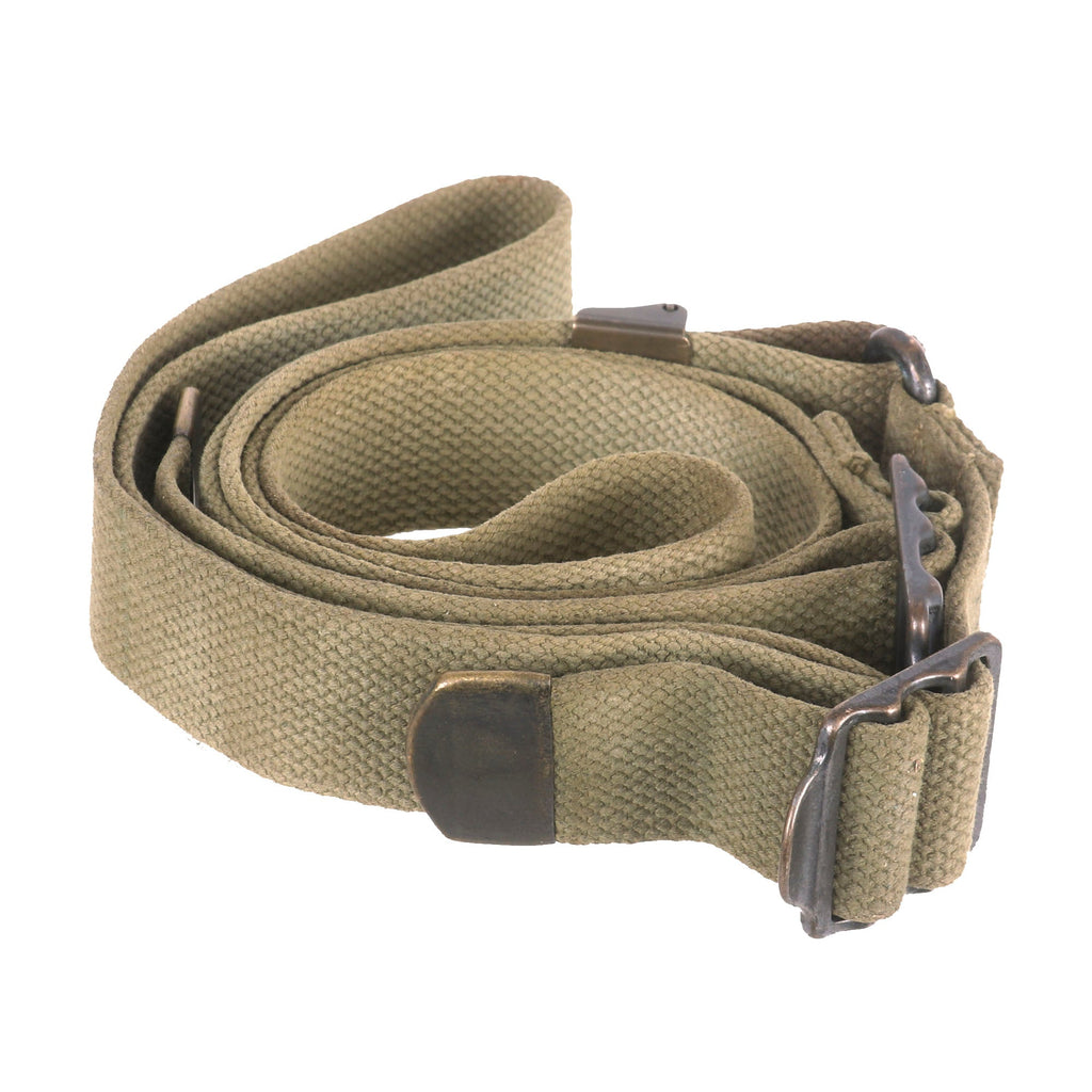 Original U.S. WWII M1923 Web Rifle Sling by S.M. Co. for M1903 Springfield - M1 Garand - Thompson SMG - Dated 1942 Original Items