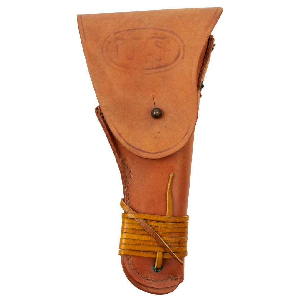 Original U.S. WWII Unissued M1916 .45 Graton & Knight Co. Leather Holster with Leg Tie Down Original Items