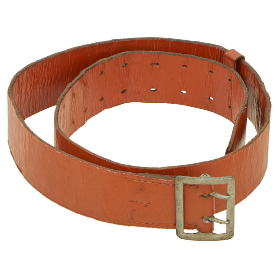 Original German WWII Army Heer Officers 50mm Brown Preßstoff Faux Leather Open Claw Buckle Belt Original Items