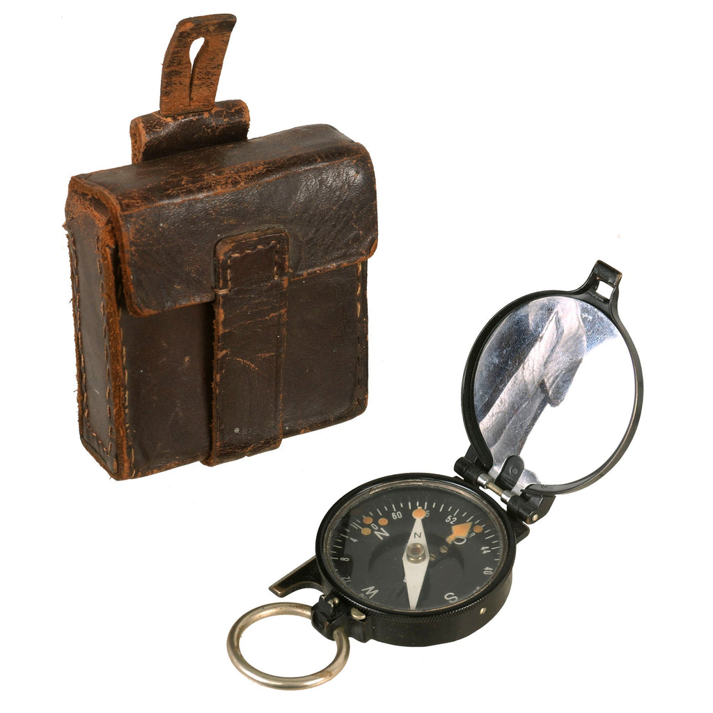 Original German WWII Busch Marching Compass with Unit Marking - 10th Infantry Division Original Items