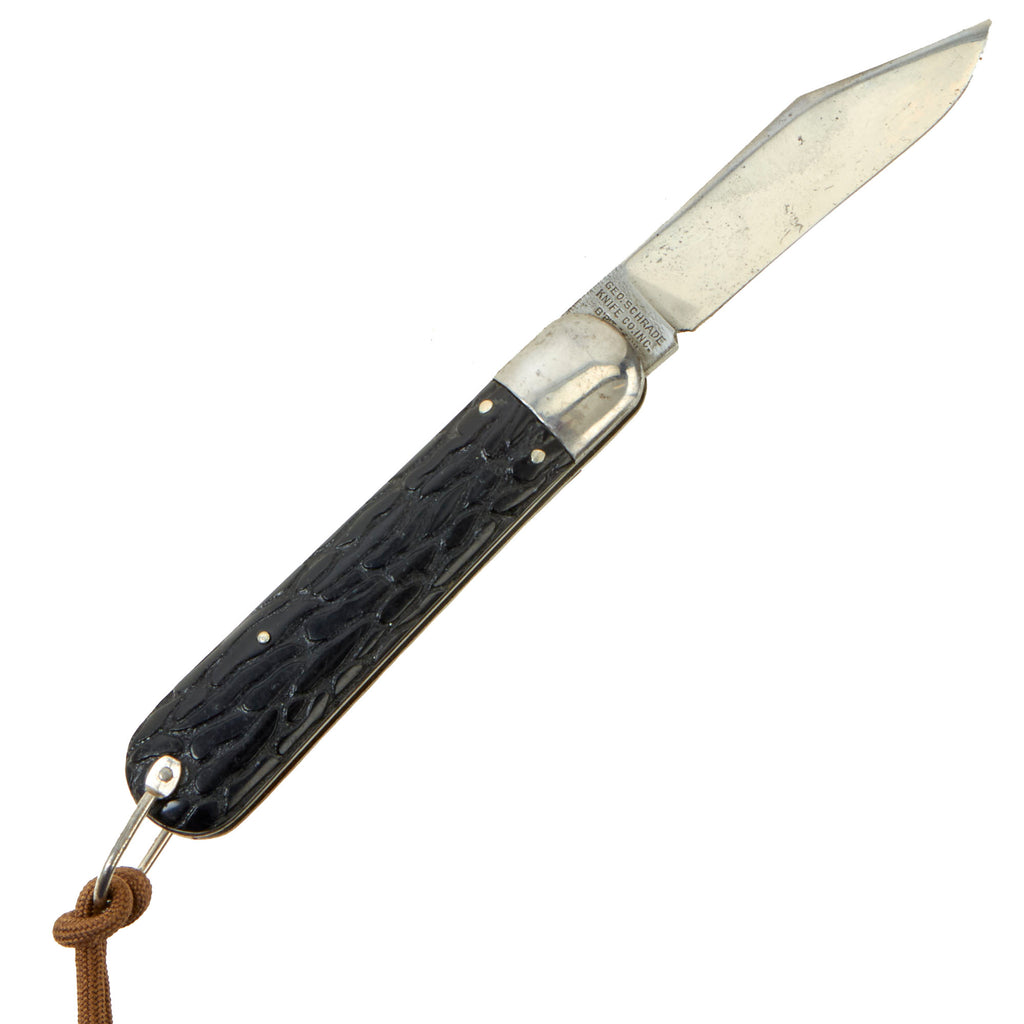 Original U.S. WWII Airborne Schrade "Presto" M2 Knife with Plastic Handle & Lanyard Original Items