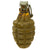 Original U.S. WWII Inert MkII Pineapple Grenade with Yellow Ring, M10A3 Fuze and M41 Cardboard “Husk” Canister Original Items