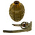 Original U.S. WWII Inert MkII Pineapple Grenade with Yellow Ring, M10A3 Fuze and M41 Cardboard “Husk” Canister Original Items