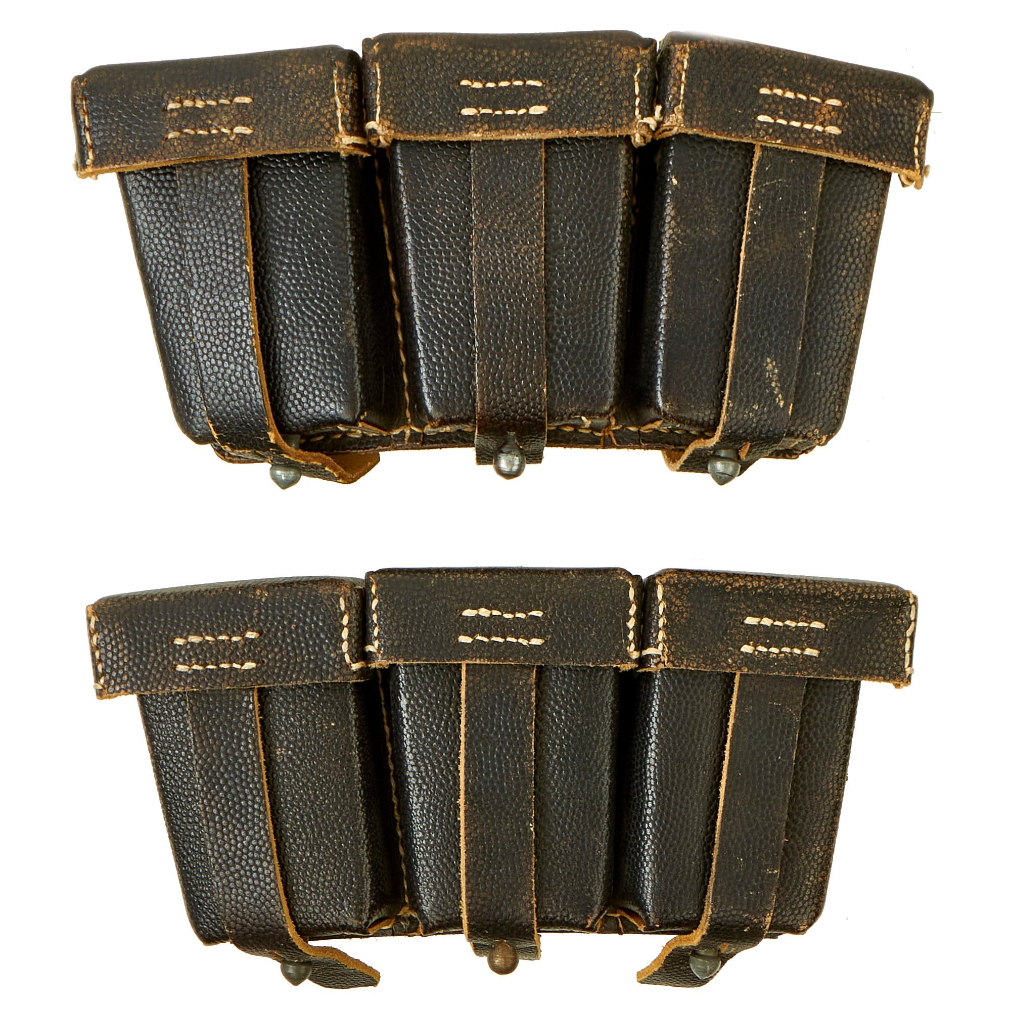 Original German WWII Matched Set of Two Unissued Black Leather