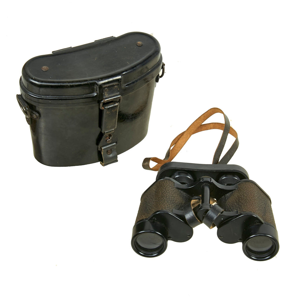 Original German WWII 6x30 Dienstglas Binoculars by Emil Busch in Bakelite Carry Case Original Items