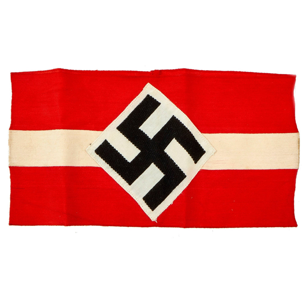 Original German WWII HJ Member Armband with Embroidered Insignia & RZM Tag Original Items