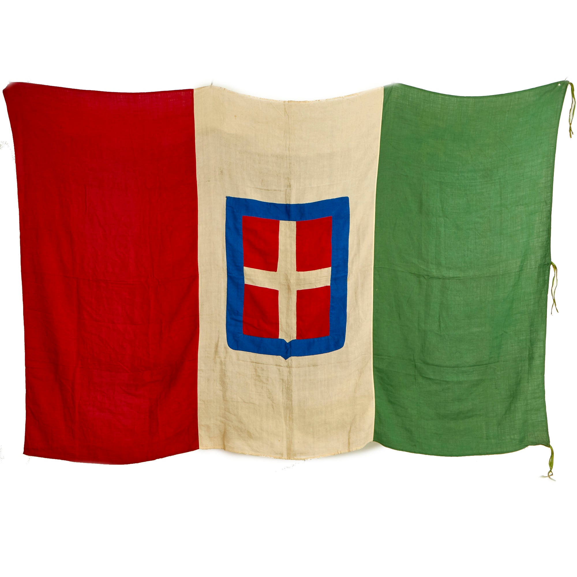 Original Italian WWII Large Kingdom Of Italy Flag With Savoy Coat Of A Original italian wwii large kingdom of italy flag with savoy coat of a