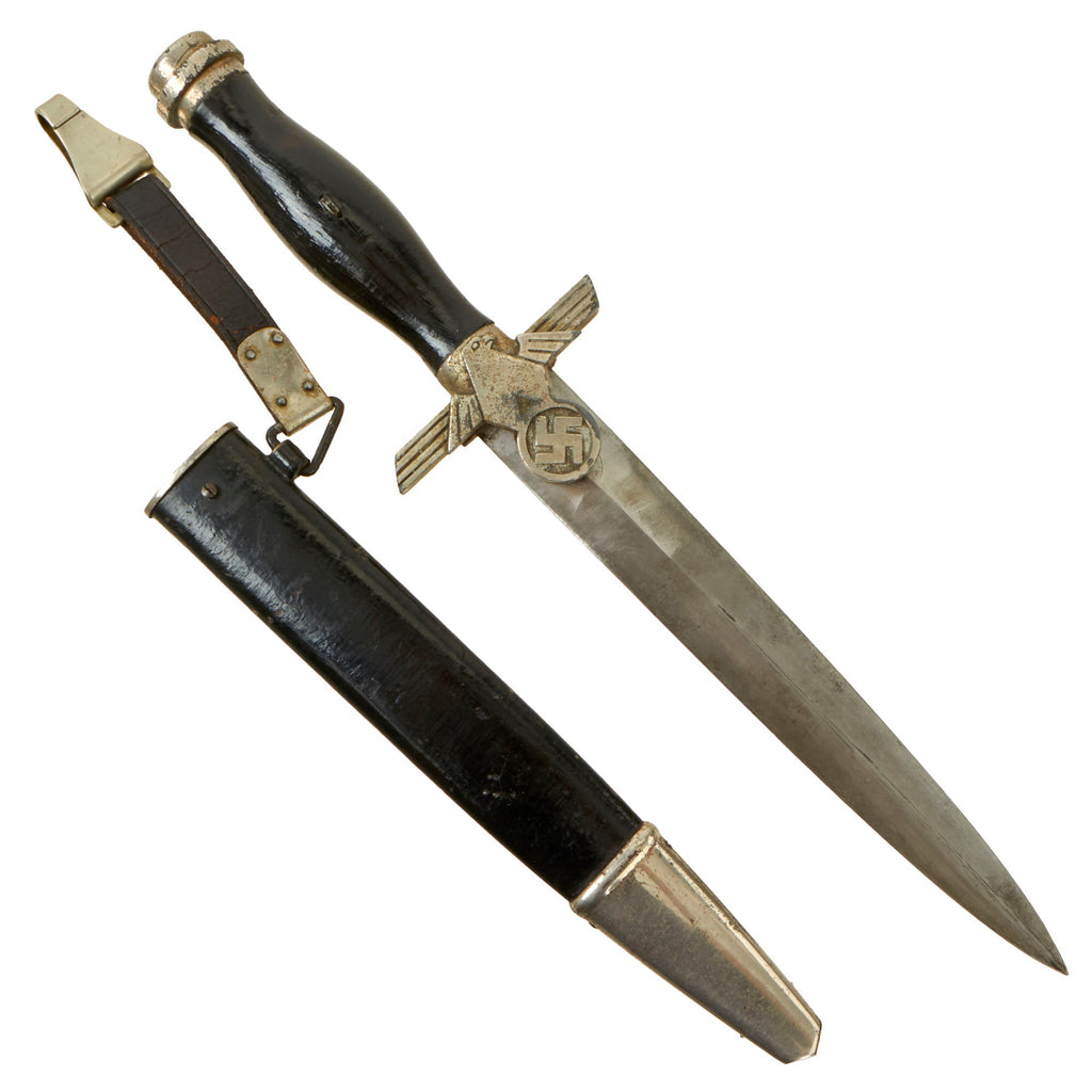 Original German WWII Service Used 2nd Model Enlisted Man's RLB Dagger by Paul Weyersberg with Scabbard - Missing Grip Insignia Original Items