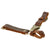 Original German WWII SA Dagger Three Piece Brown Leather Hanger with Clip by Overhoff & Cie. Original Items