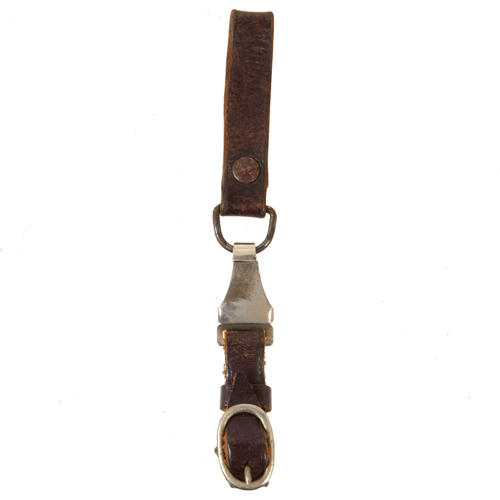 Original German WWII Leather Hanger and Belt Loop for SA Dagger - Wartime Plated Steel Pattern Original Items