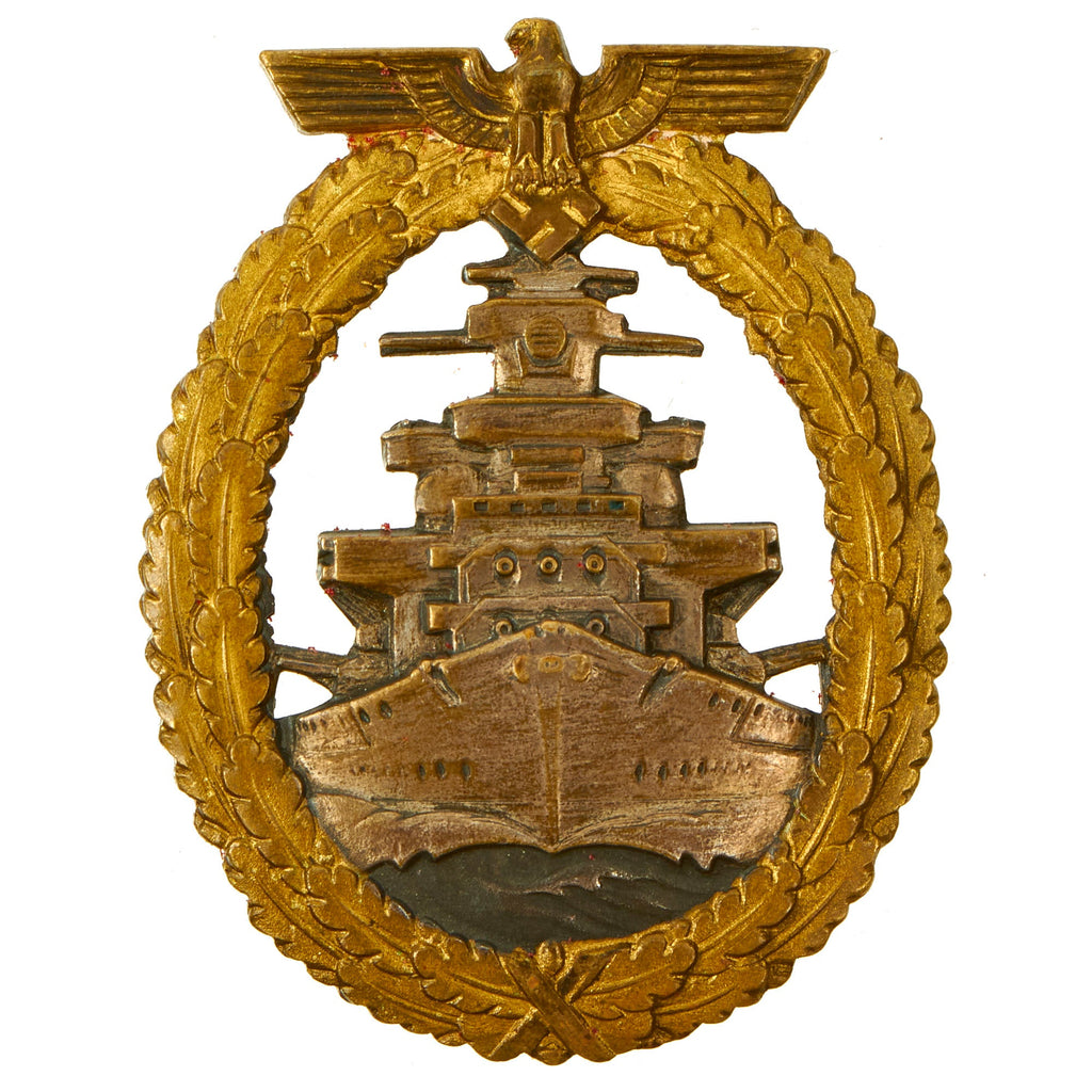 Original German WWII Ear War Tombak High Seas Fleet Badge by C. Schwerin & Sohn of Berlin Original Items