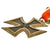 Original German WWII Wehrmacht Iron Cross 2nd Class 1939 with Ribbon Stitched to NCO Tresse - Unmarked - EKII Original Items