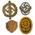 Original German WWII Belt Buckle, Award & Tinnie Grouping with KvKII, SA Sports Badge, SA Buckle, and More - 16 Items Original Items