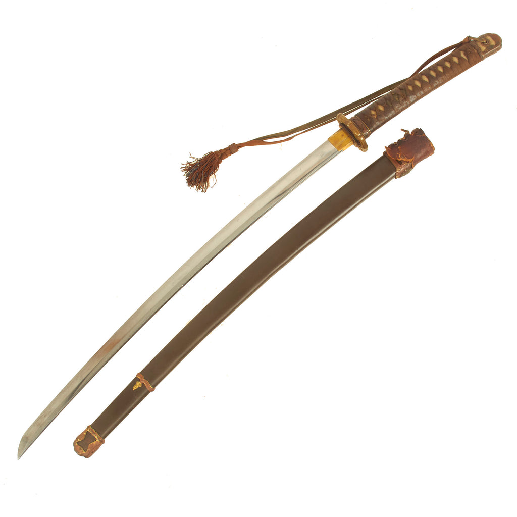 Original WWII Japanese Army Officer Type 98 Shin-Gunto Handmade Katana Sword with Steel Scabbard & Tassel Original Items