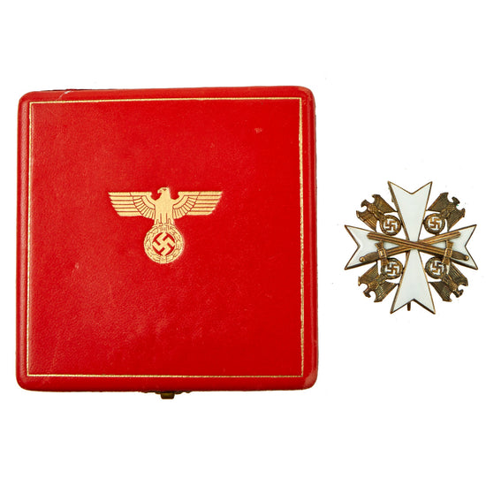 Original German WWII Cased Order of the German Eagle 2nd Class Award with Swords by Gebrüder Godet & Co. Original Items