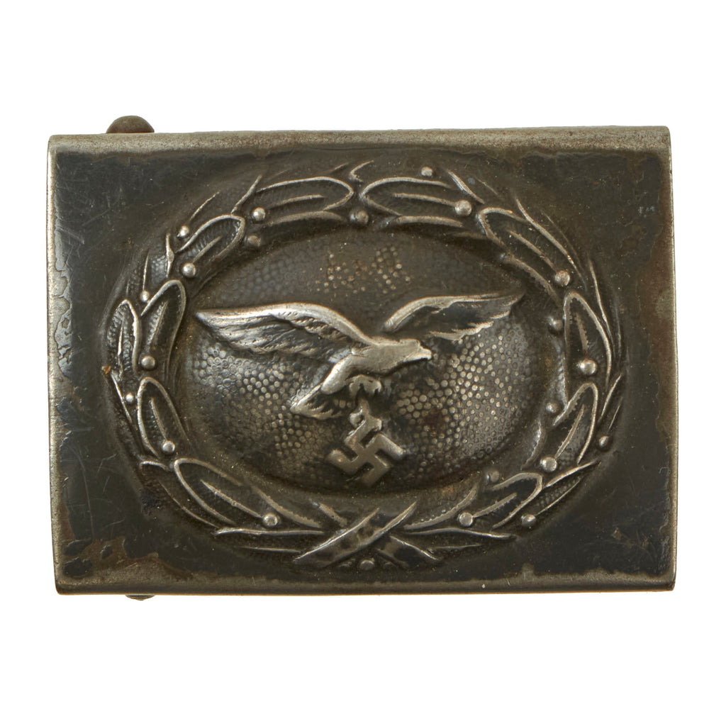 Original German WWII 1943 Dated Luftwaffe EM/NCO Painted Steel Buckle by Ebberg & Co. of Lüdenscheid Original Items