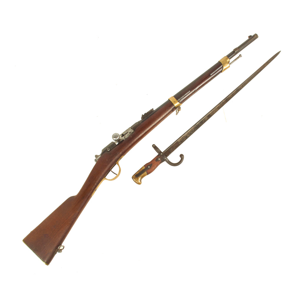 Original French Fusil Gras Modèle 1874 M80 Artillery Carbine by Châtellerault with Brass Fittings & Bayonet - Dated 1876 Original Items