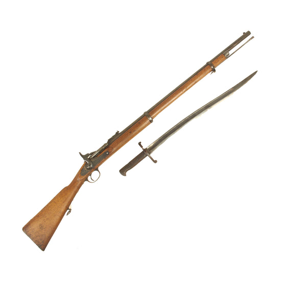 Original British P-1861 Enfield Two Band Short Rifle Converted to P-1866 Snider Mk.I* with Saber Bayonet - dated 1862 Original Items
