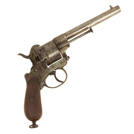 Original U.S. Civil War Era Belgian Engraved 11mm Pinfire Double Action Revolver with Liège Proofs Serial 4201 - c. 1858 Original Items