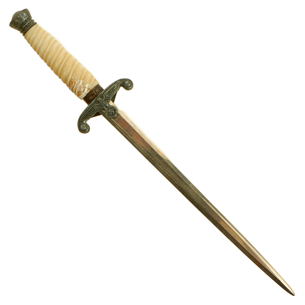 Original German WWII Miniature Salesman's Sample Army Heer Officer Dagger with Nickel Plated Blade Original Items