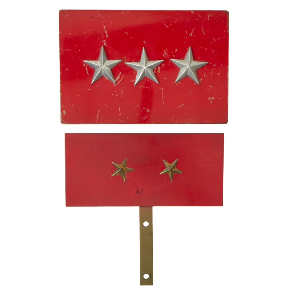 Original U.S. WWII Army General Military Vehicle Identification Plates - Major General & Lieutenant General Original Items