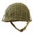 Original U.S. WWII 1944 McCord Front Seam Swivel Bale M1 Helmet with Net and International Molded Plastics Liner Original Items