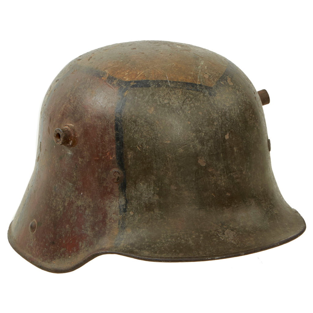 Original Imperial German WWI M16 Stahlhelm Helmet with Panel Camouflag ...