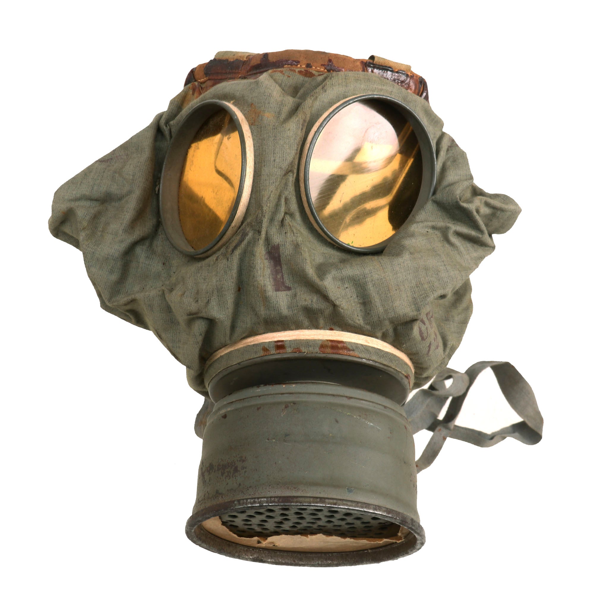 Original Imperial German WWI Gummimaske GM-15 Rubberized Gas Mask with ...