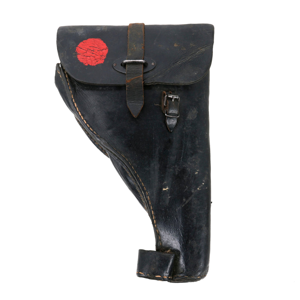 Original German WWII Black Preßstoff & Leather Flare Signal Pistol Holster - Service Used Original Items